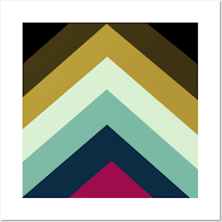 colored triangles stripes Posters and Art